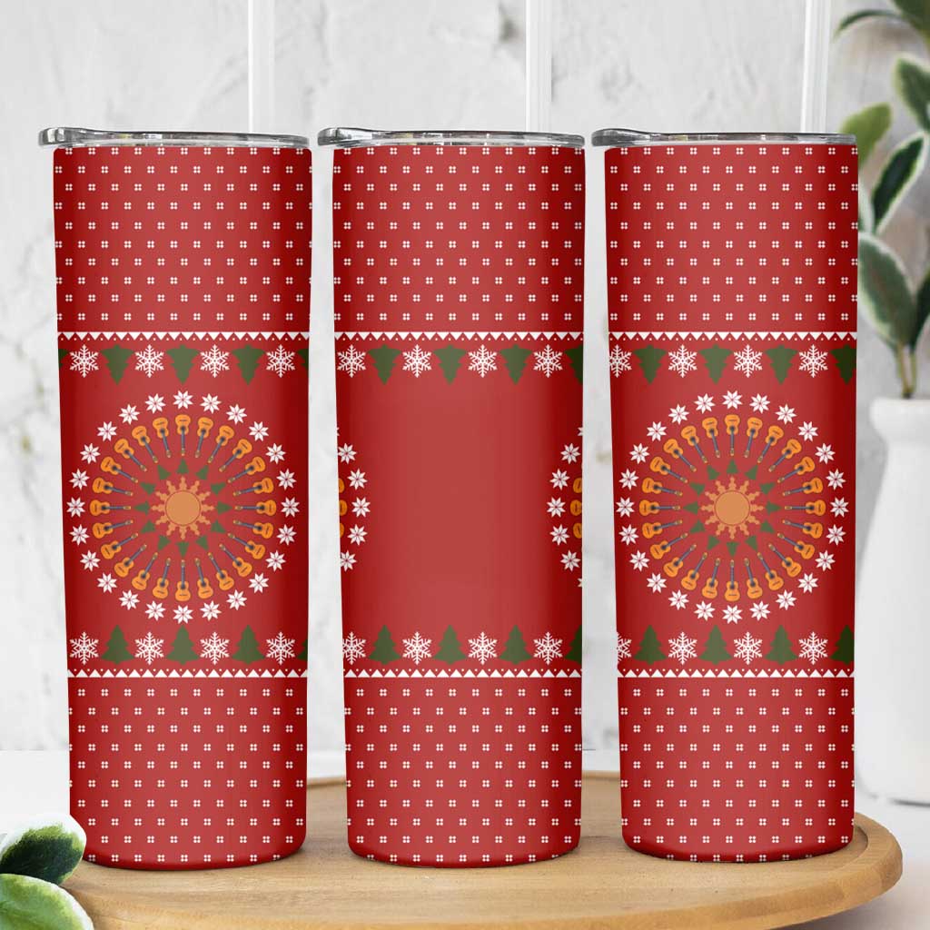 Guitar Lover Christmas Skinny Tumbler Xmas Holiday Patterns - Wonder Print Shop