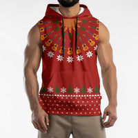 Guitar Lover Christmas Sleeveless Hoodie Xmas Holiday Patterns - Wonder Print Shop