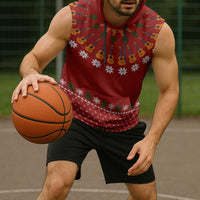 Guitar Lover Christmas Sleeveless Hoodie Xmas Holiday Patterns - Wonder Print Shop