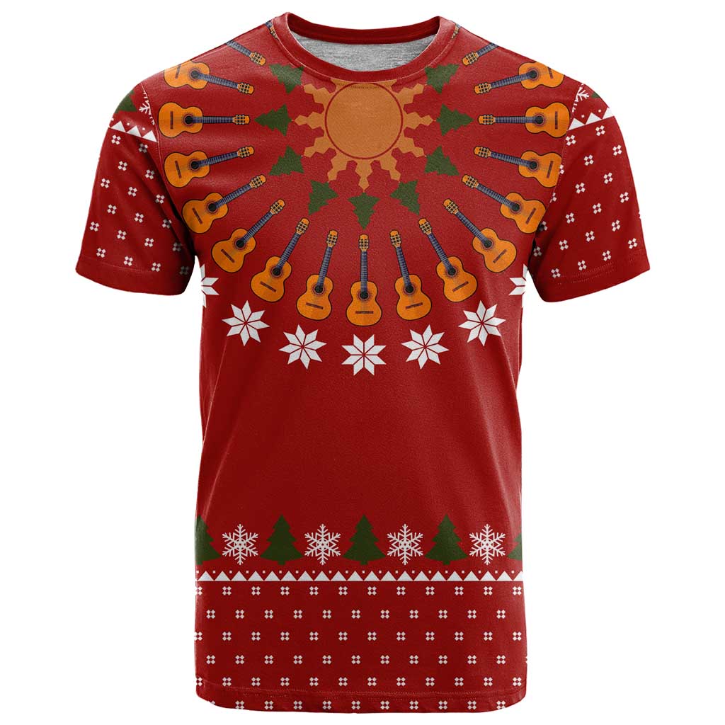 Guitar Lover Christmas T Shirt Xmas Holiday Patterns - Wonder Print Shop
