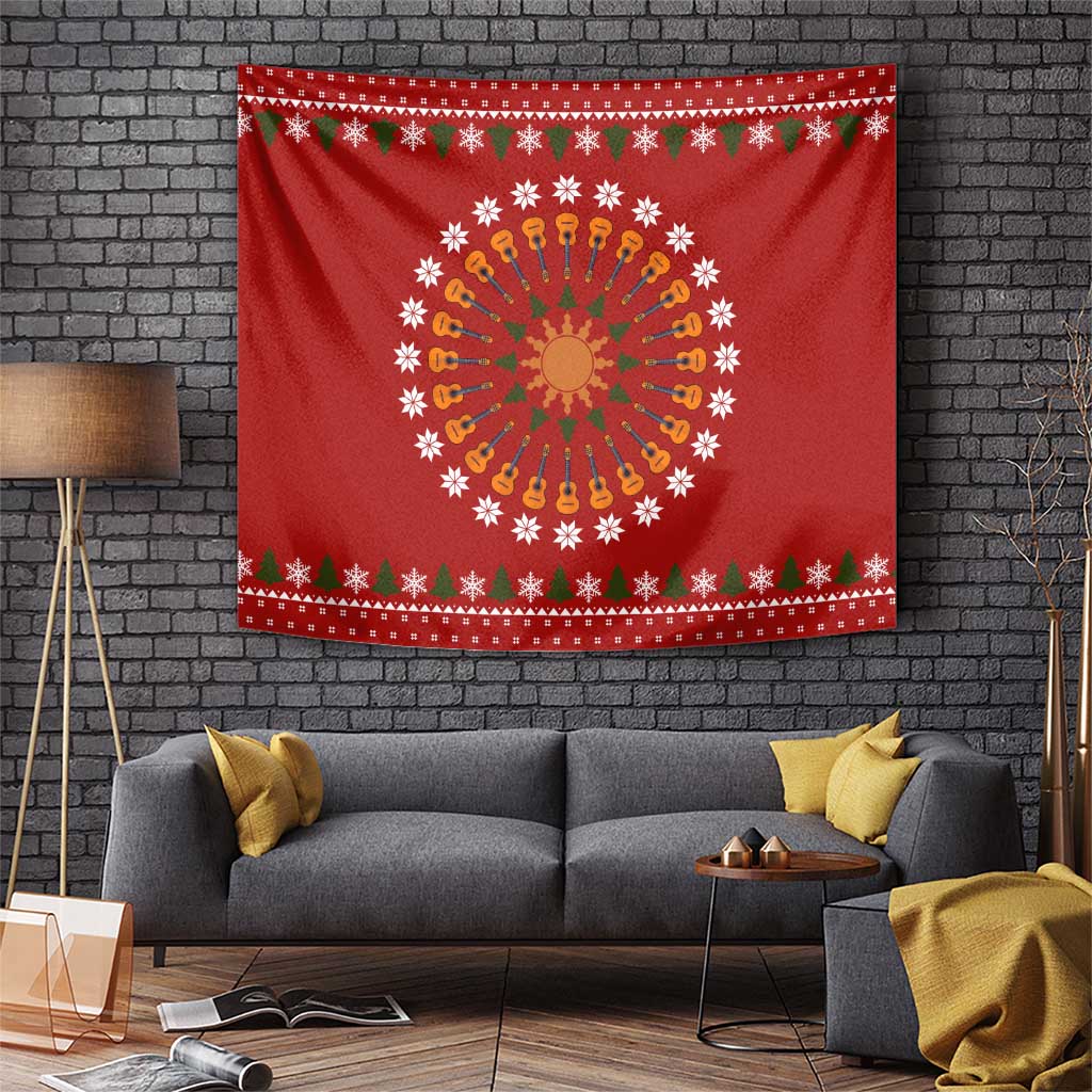 Guitar Lover Christmas Tapestry Xmas Holiday Patterns - Wonder Print Shop