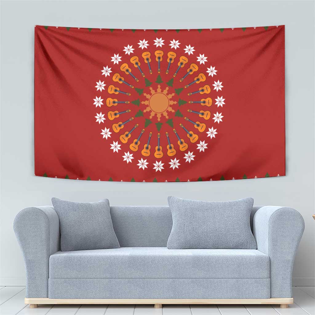 Guitar Lover Christmas Tapestry Xmas Holiday Patterns - Wonder Print Shop