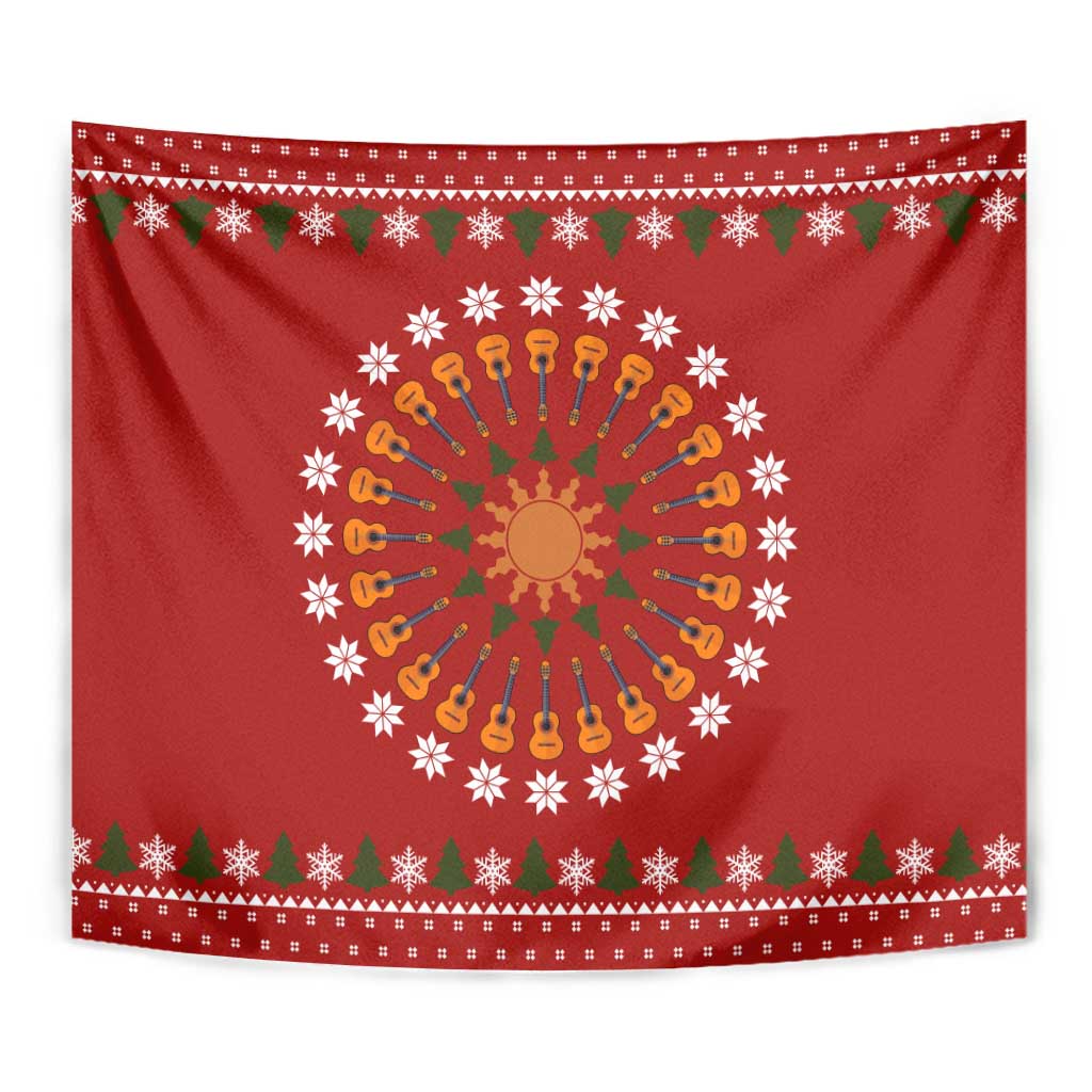 Guitar Lover Christmas Tapestry Xmas Holiday Patterns - Wonder Print Shop