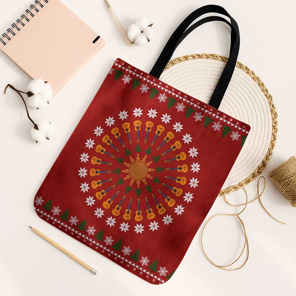Guitar Lover Christmas Tote Bag Xmas Holiday Patterns - Wonder Print Shop