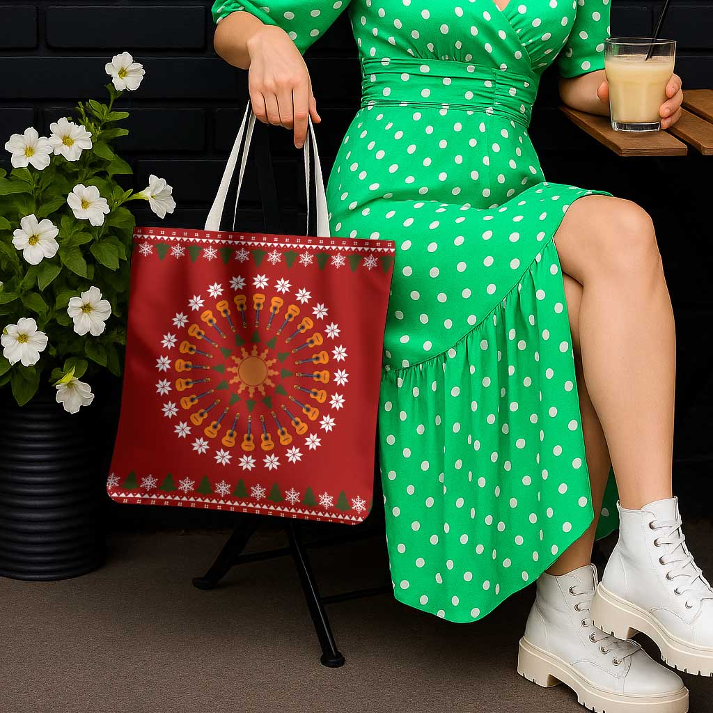 Guitar Lover Christmas Tote Bag Xmas Holiday Patterns - Wonder Print Shop