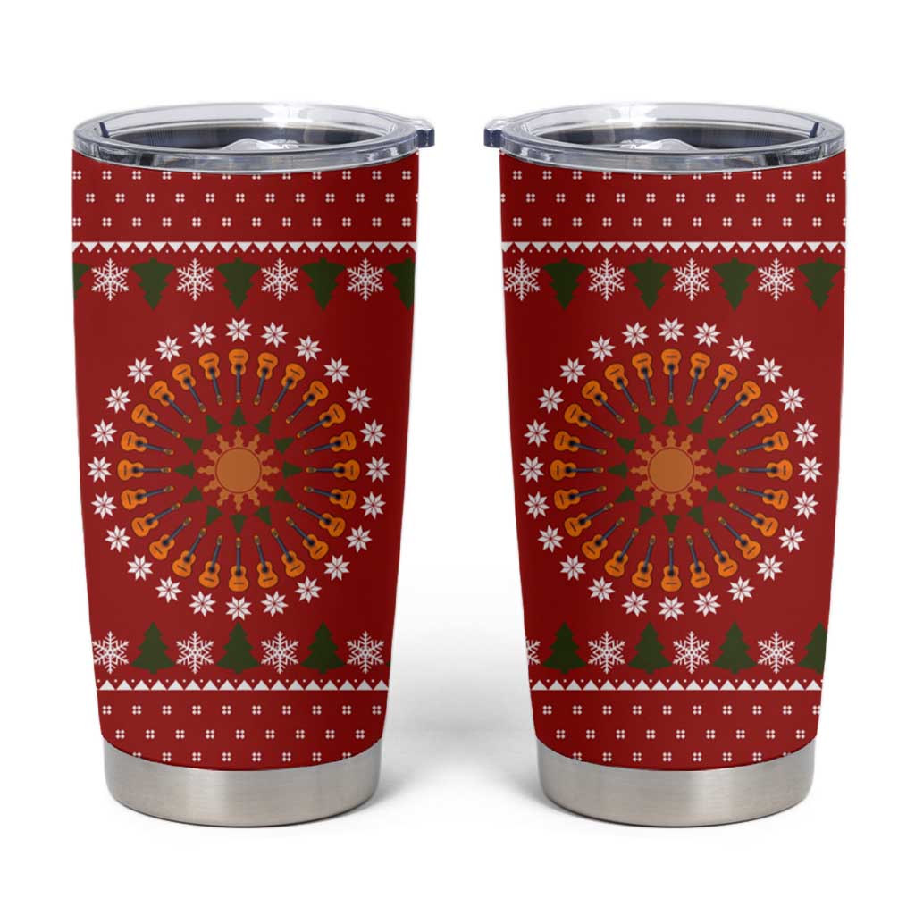 Guitar Lover Christmas Tumbler Cup Xmas Holiday Patterns - Wonder Print Shop