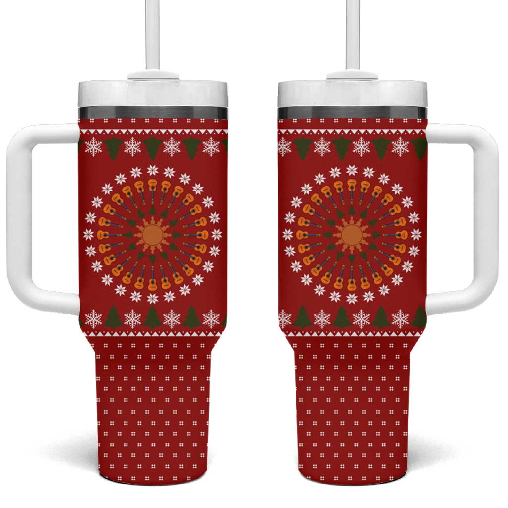 Guitar Lover Christmas Tumbler With Handle Xmas Holiday Patterns - Wonder Print Shop