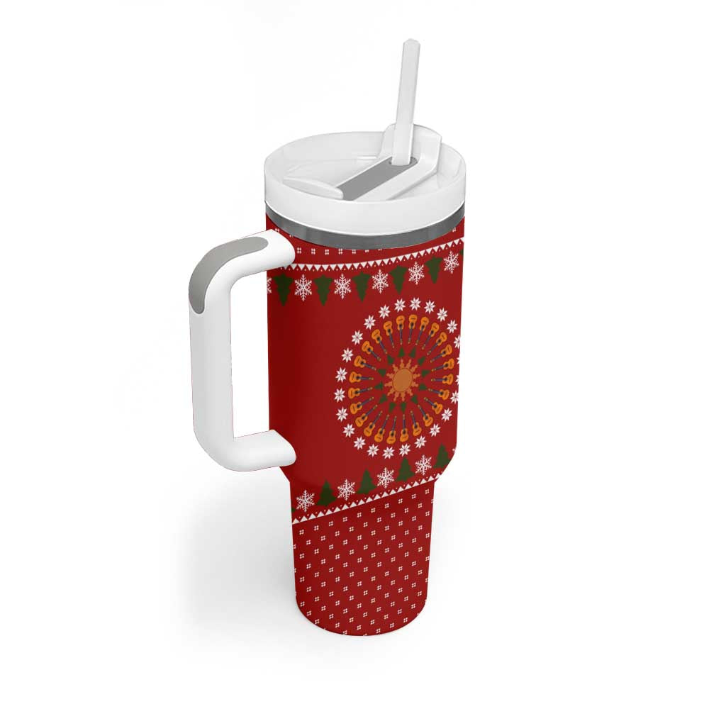 Guitar Lover Christmas Tumbler With Handle Xmas Holiday Patterns - Wonder Print Shop