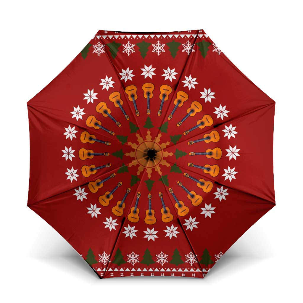 Guitar Lover Christmas Umbrella Xmas Holiday Patterns - Wonder Print Shop