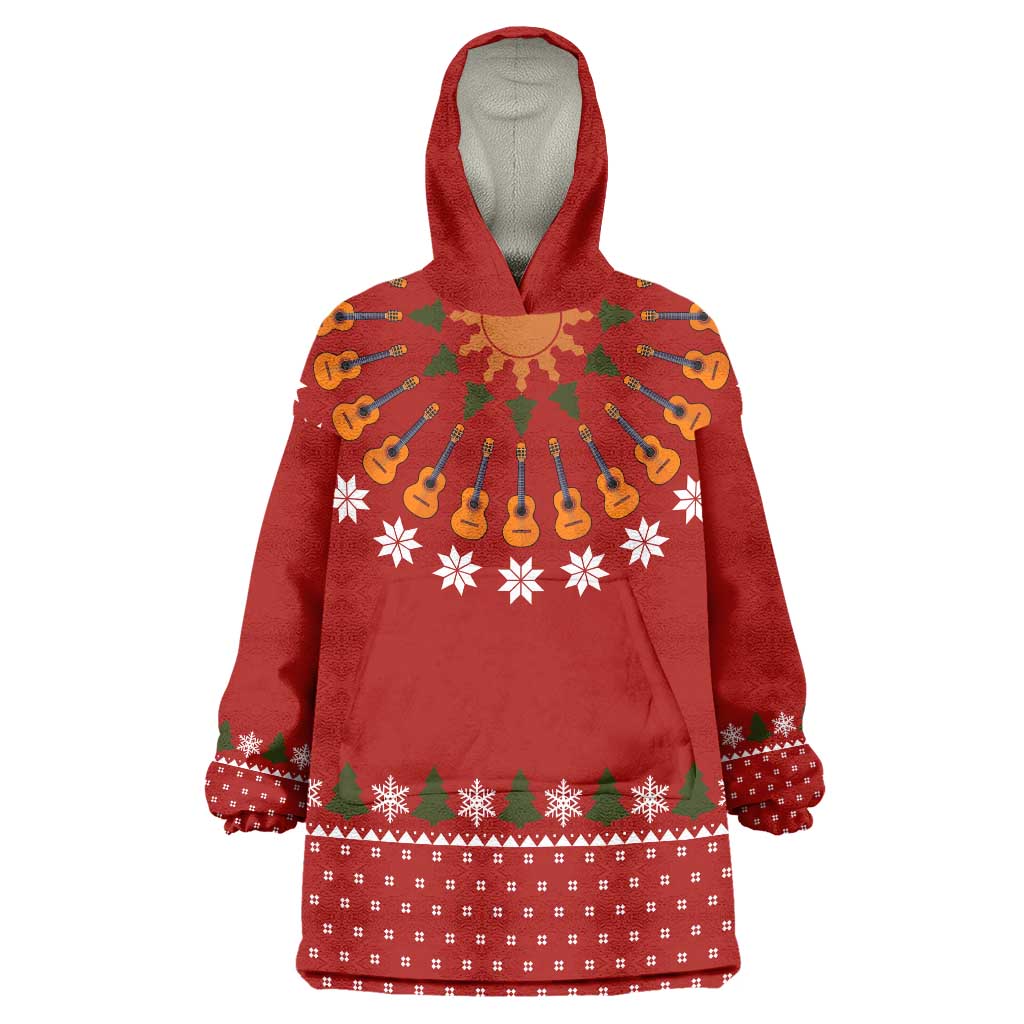 Guitar Lover Christmas Wearable Blanket Hoodie Xmas Holiday Patterns - Wonder Print Shop
