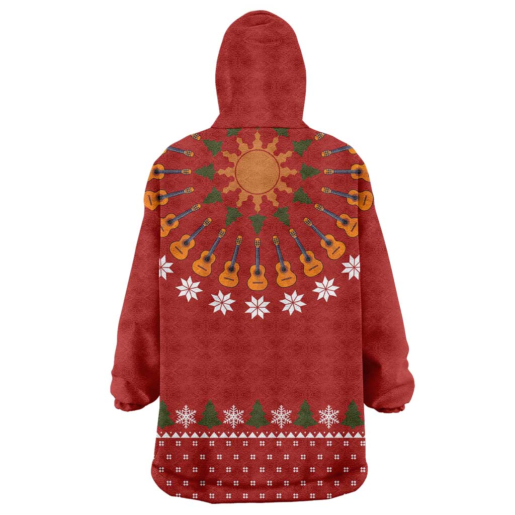 Guitar Lover Christmas Wearable Blanket Hoodie Xmas Holiday Patterns - Wonder Print Shop