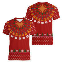 Guitar Lover Christmas Women V-Neck T-Shirt Xmas Holiday Patterns - Wonder Print Shop