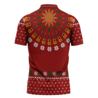 Guitar Lover Christmas Zipper Polo Shirt Xmas Holiday Patterns - Wonder Print Shop