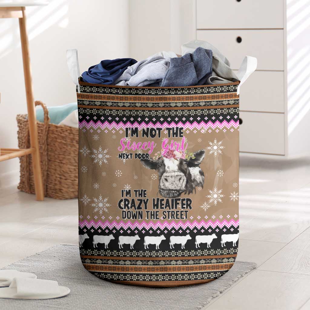 The Crazy Heifer Christmas Laundry Basket Xmas Holiday Patterns - Wonder Print Shop