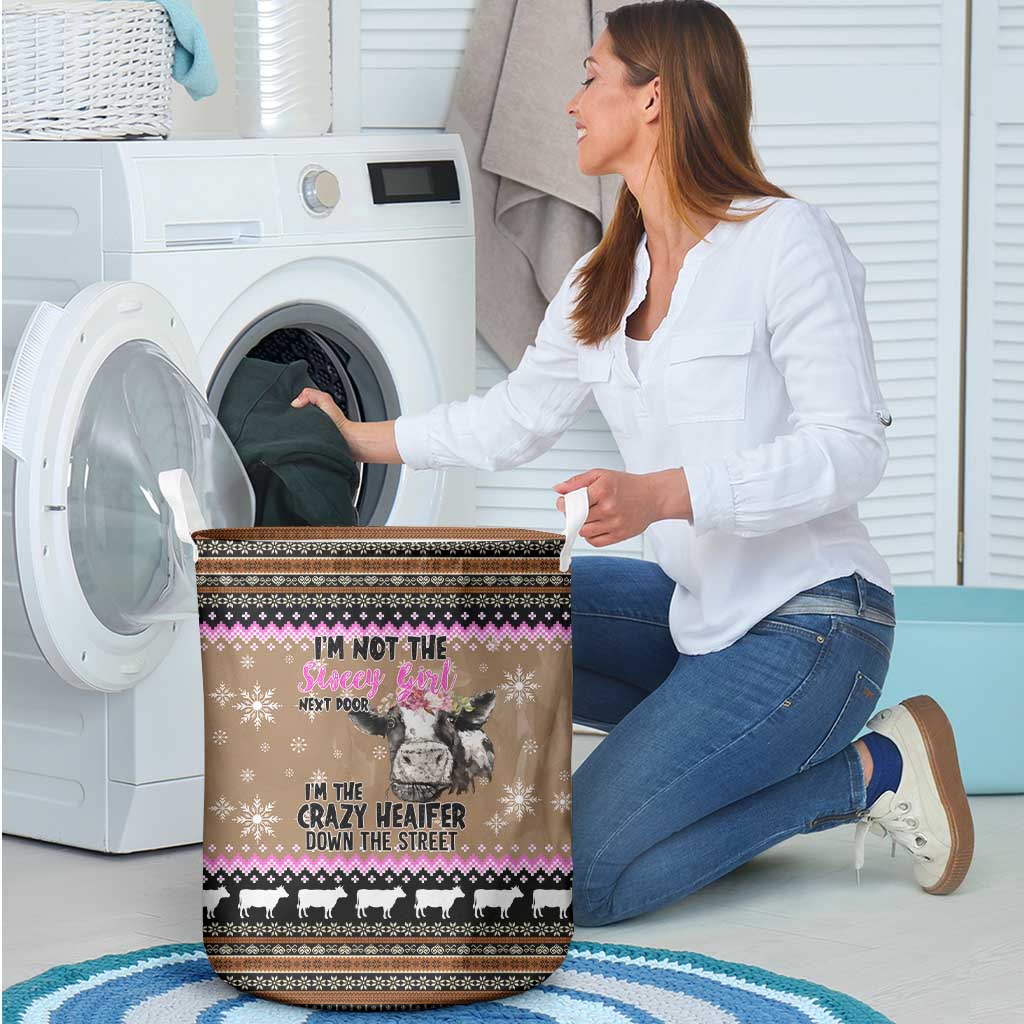The Crazy Heifer Christmas Laundry Basket Xmas Holiday Patterns - Wonder Print Shop