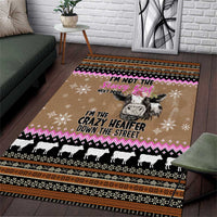 The Crazy Heifer Christmas Area Rug Xmas Holiday Patterns - Wonder Print Shop