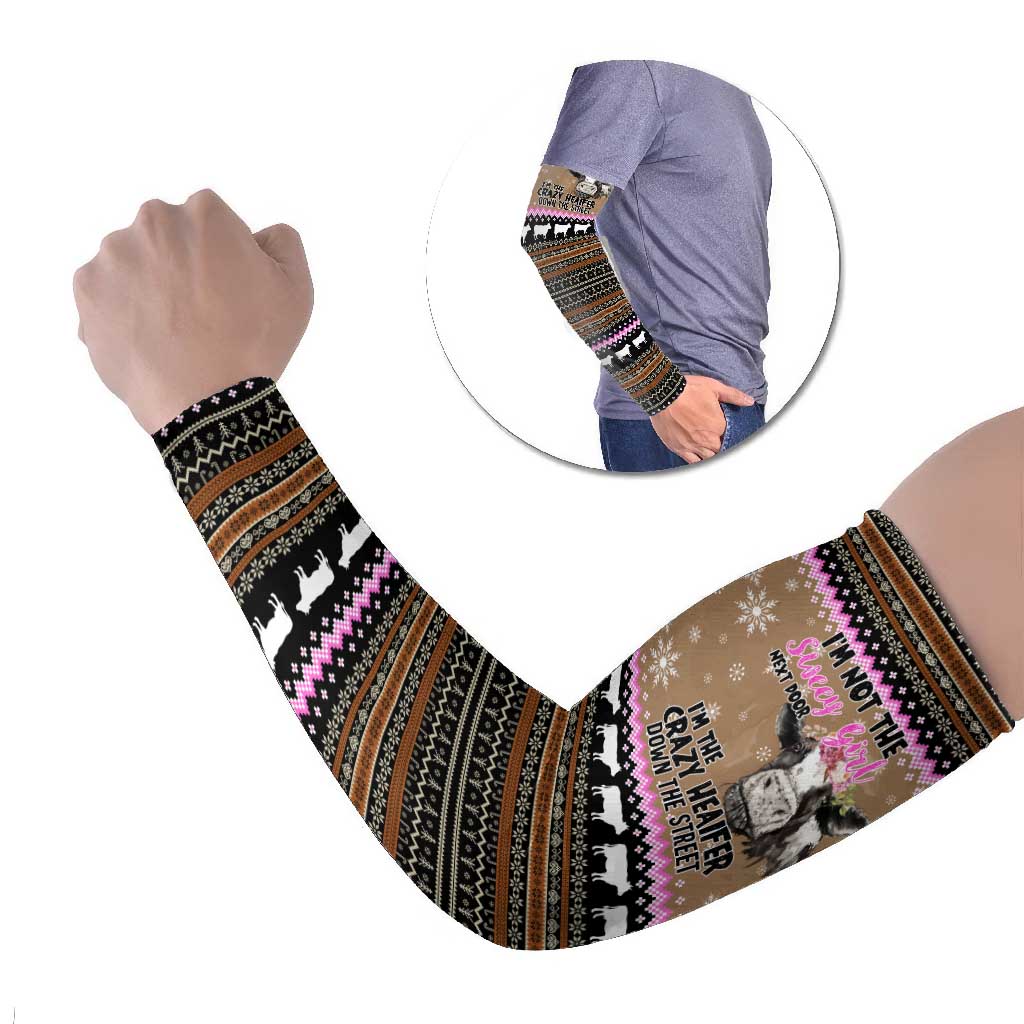 The Crazy Heifer Christmas Arm Sleeves Xmas Holiday Patterns - Wonder Print Shop