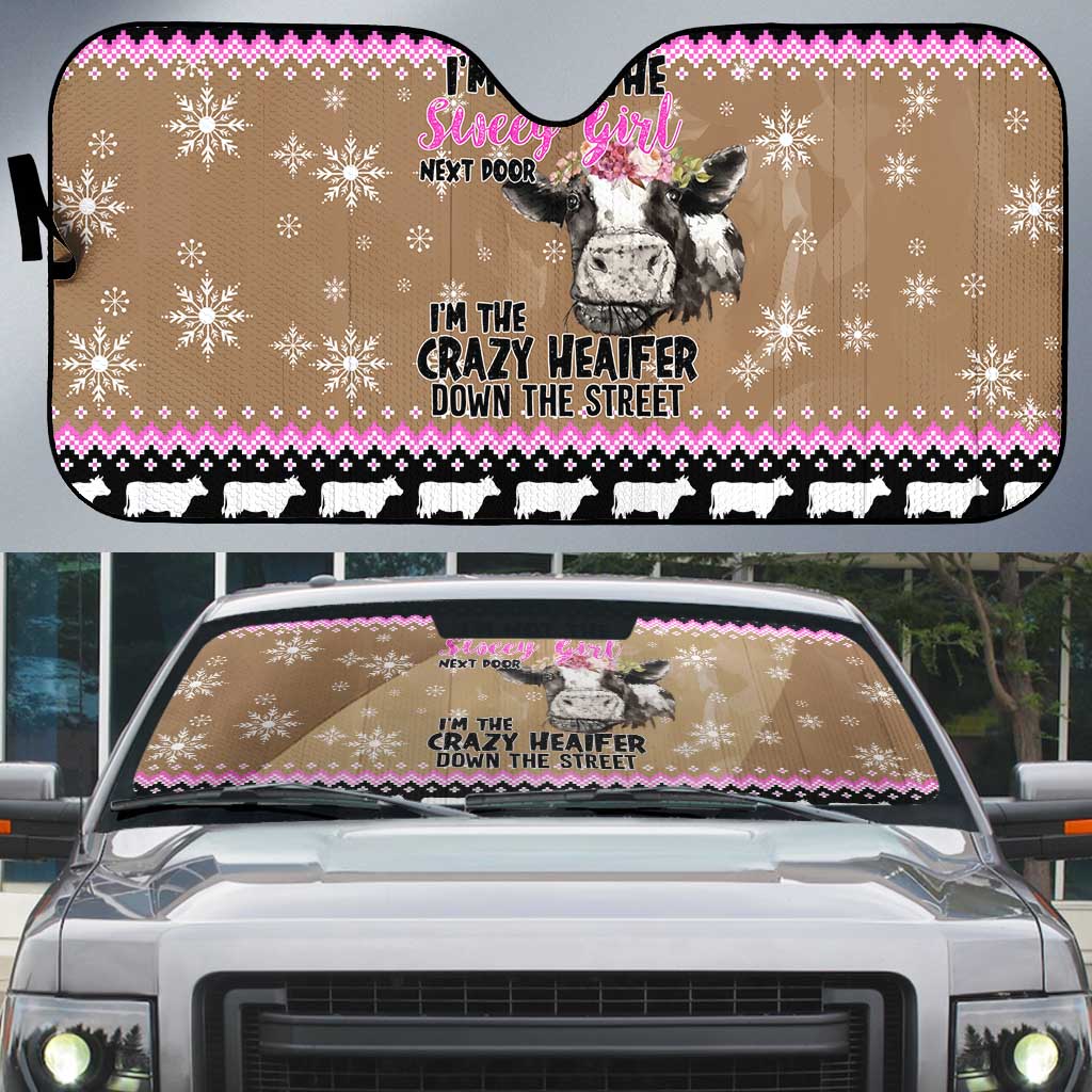 The Crazy Heifer Christmas Auto Sun Shade Xmas Holiday Patterns - Wonder Print Shop