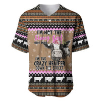The Crazy Heifer Christmas Baseball Jersey Xmas Holiday Patterns - Wonder Print Shop