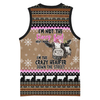 The Crazy Heifer Christmas Basketball Jersey Xmas Holiday Patterns - Wonder Print Shop