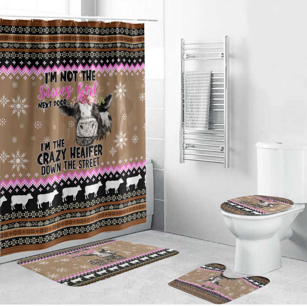 The Crazy Heifer Christmas Bathroom Set Xmas Holiday Patterns - Wonder Print Shop