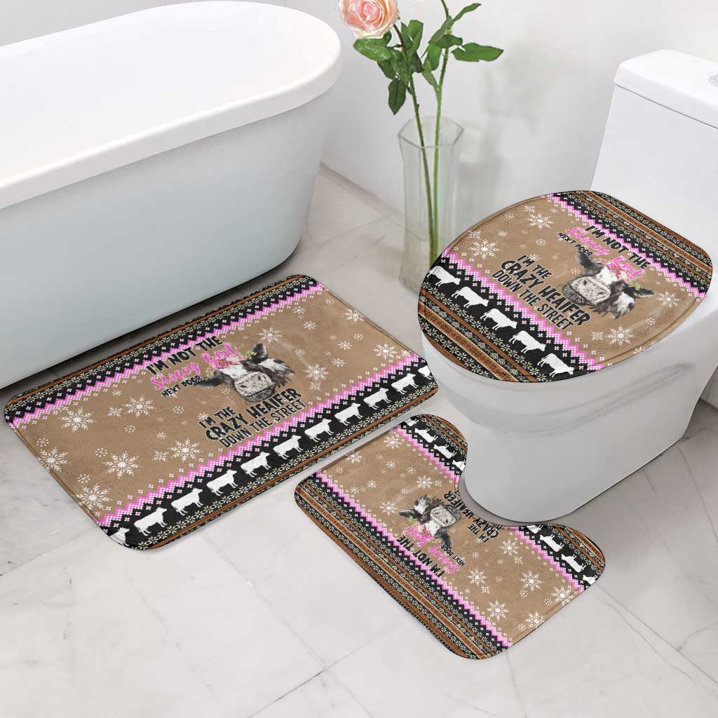 The Crazy Heifer Christmas Bathroom Set Xmas Holiday Patterns - Wonder Print Shop