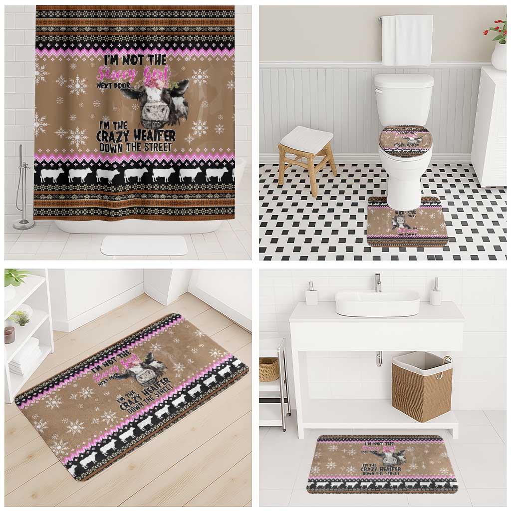 The Crazy Heifer Christmas Bathroom Set Xmas Holiday Patterns - Wonder Print Shop
