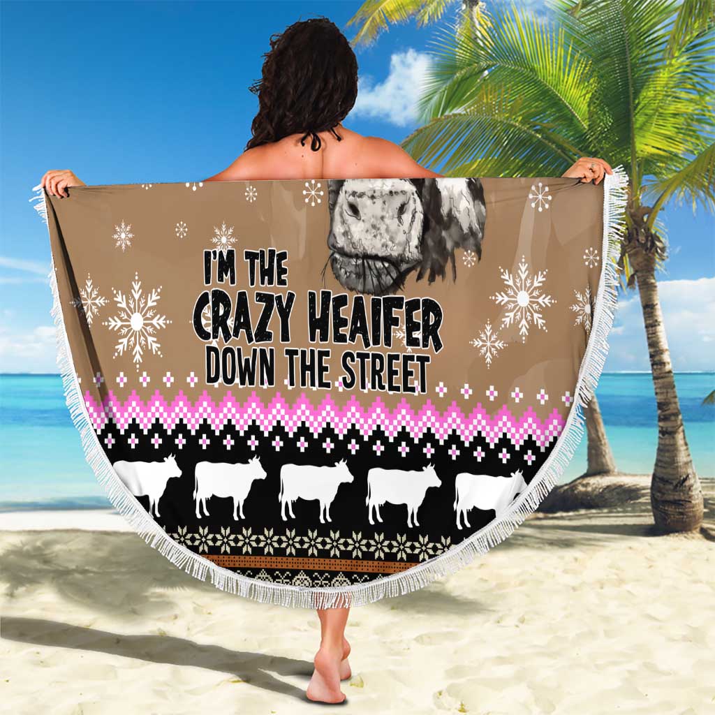 The Crazy Heifer Christmas Beach Blanket Xmas Holiday Patterns - Wonder Print Shop