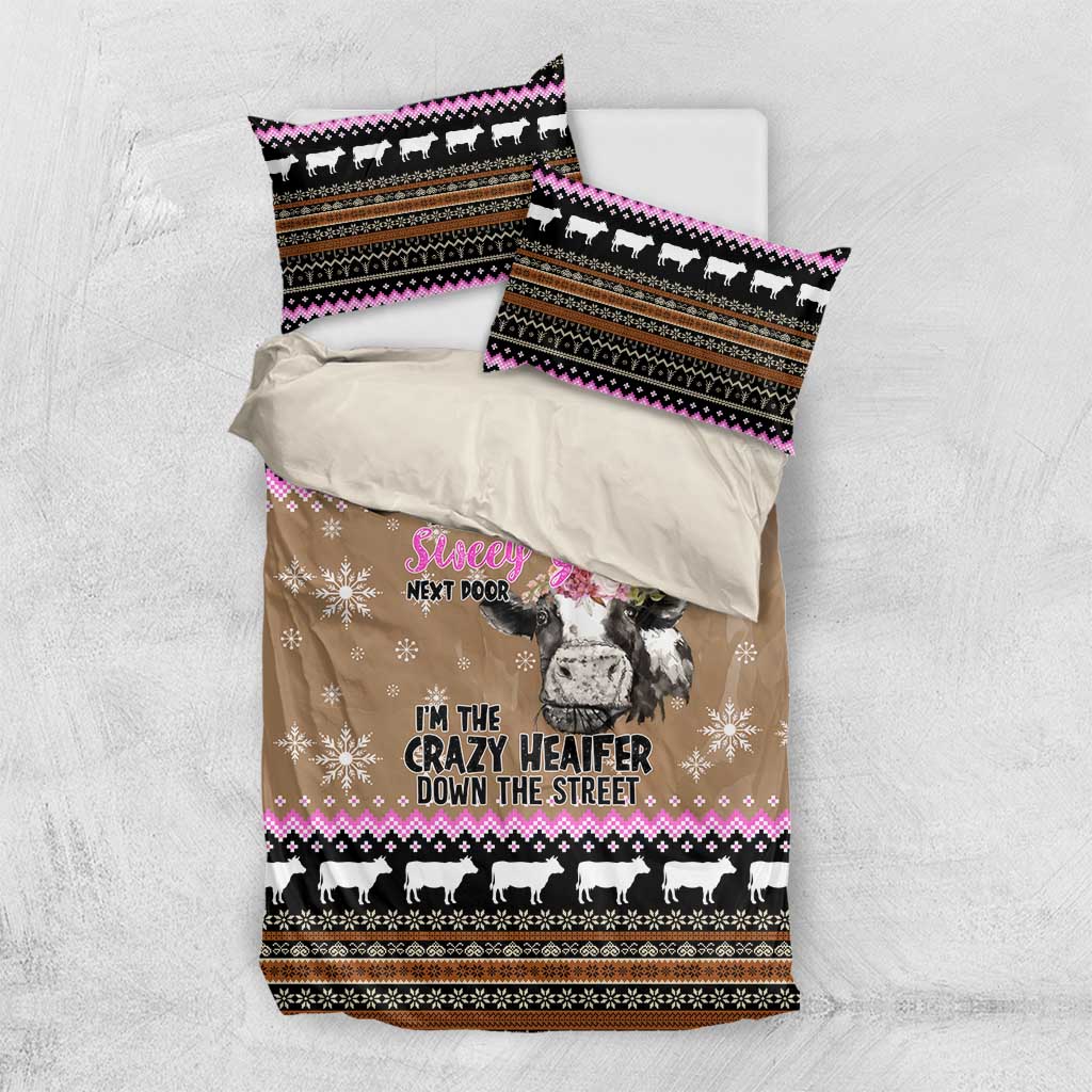 The Crazy Heifer Christmas Bedding Set Xmas Holiday Patterns - Wonder Print Shop