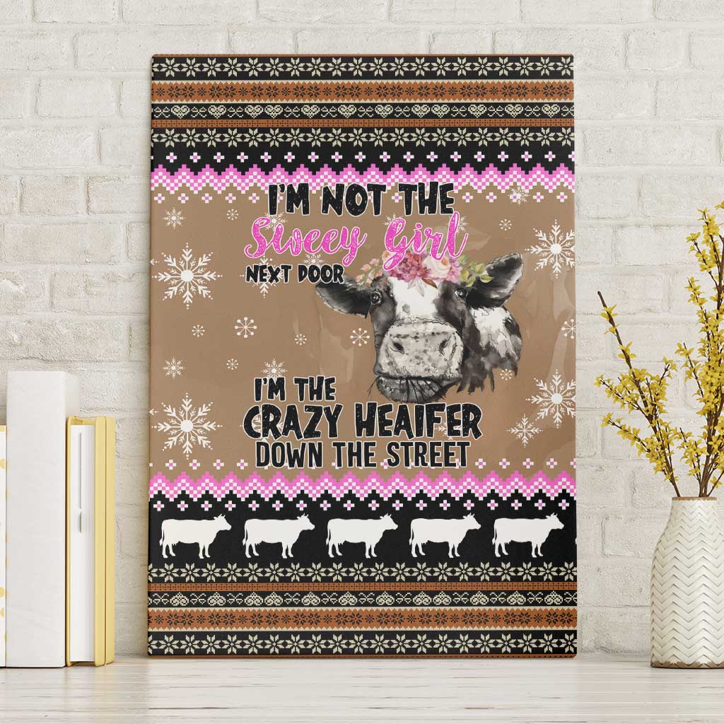 The Crazy Heifer Christmas Canvas Wall Art Xmas Holiday Patterns - Wonder Print Shop