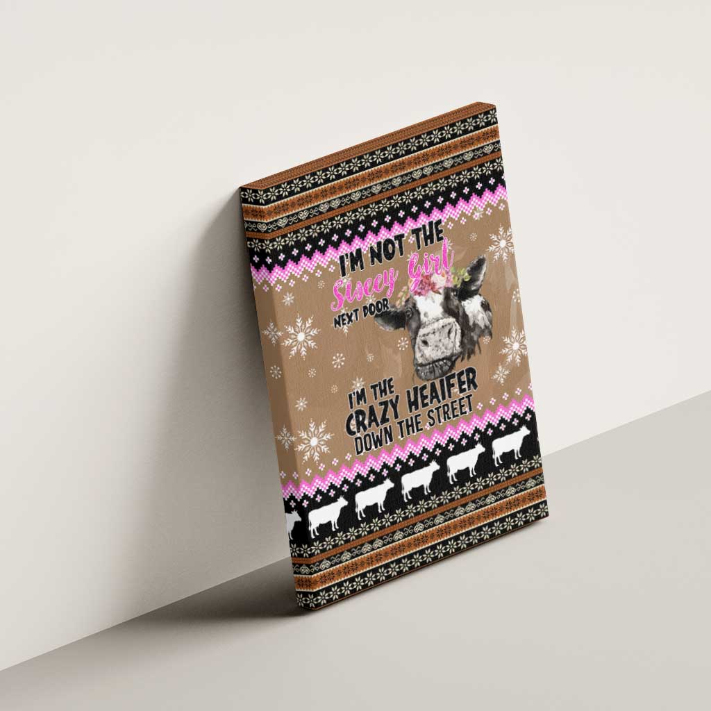 The Crazy Heifer Christmas Canvas Wall Art Xmas Holiday Patterns - Wonder Print Shop