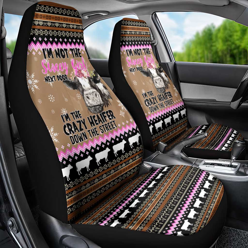 The Crazy Heifer Christmas Car Seat Cover Xmas Holiday Patterns - Wonder Print Shop
