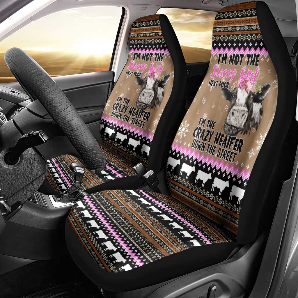 The Crazy Heifer Christmas Car Seat Cover Xmas Holiday Patterns - Wonder Print Shop