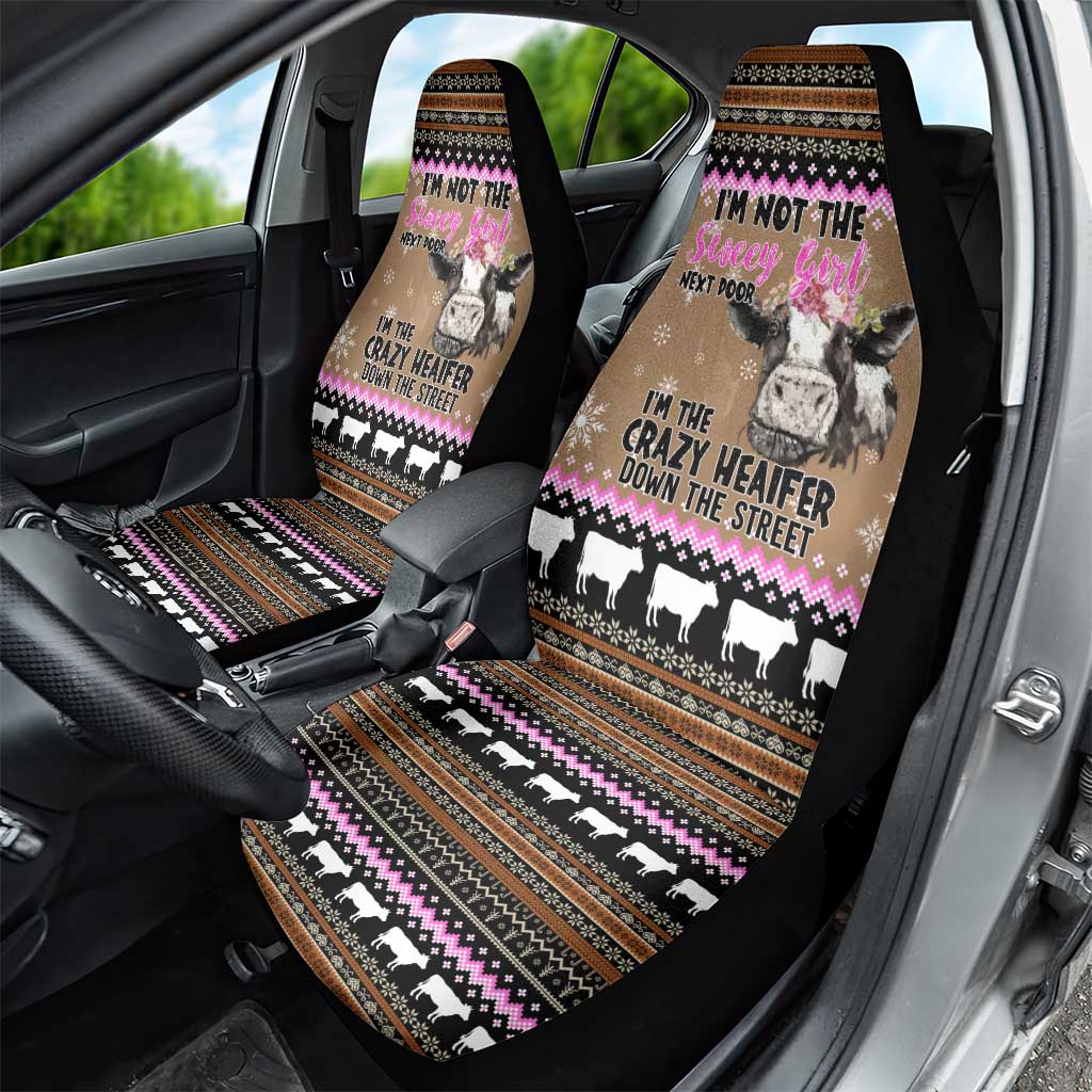 The Crazy Heifer Christmas Car Seat Cover Xmas Holiday Patterns - Wonder Print Shop