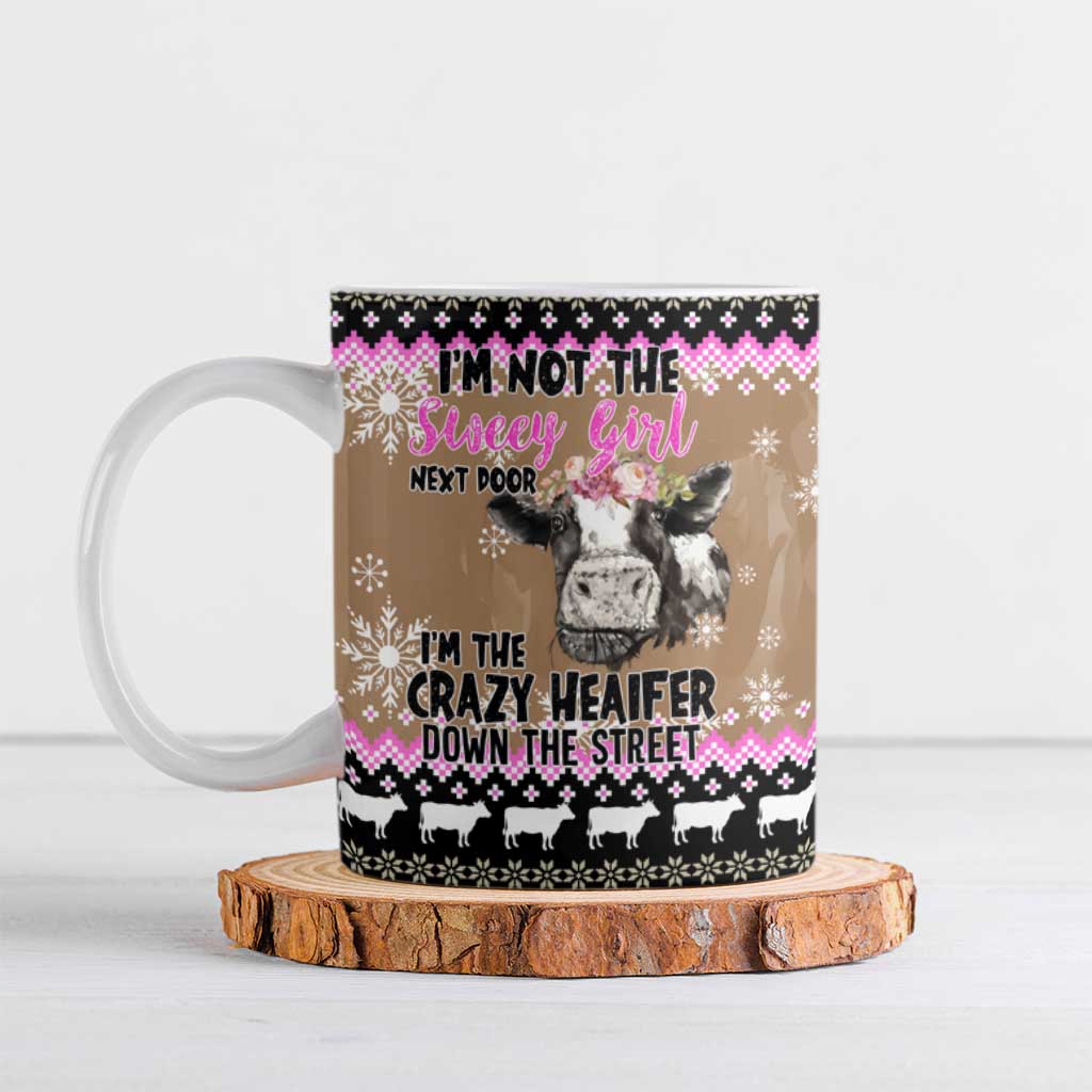 The Crazy Heifer Christmas Ceramic Mug Xmas Holiday Patterns - Wonder Print Shop