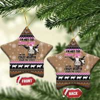 The Crazy Heifer Christmas Ceramic Ornament Xmas Holiday Patterns - Wonder Print Shop