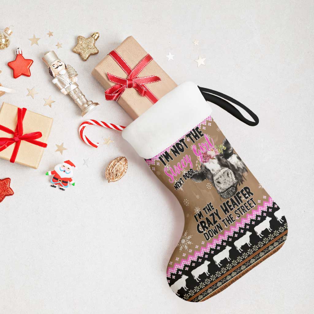 The Crazy Heifer Christmas Stocking Xmas Holiday Patterns - Wonder Print Shop