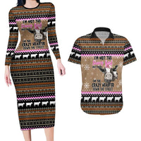 The Crazy Heifer Christmas Couples Matching Long Sleeve Bodycon Dress and Hawaiian Shirt Xmas Holiday Patterns - Wonder Print Shop
