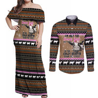 The Crazy Heifer Christmas Couples Matching Off Shoulder Maxi Dress and Long Sleeve Button Shirt Xmas Holiday Patterns - Wonder Print Shop