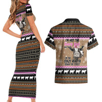 The Crazy Heifer Christmas Couples Matching Short Sleeve Bodycon Dress and Hawaiian Shirt Xmas Holiday Patterns - Wonder Print Shop