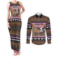 The Crazy Heifer Christmas Couples Matching Tank Maxi Dress and Long Sleeve Button Shirt Xmas Holiday Patterns - Wonder Print Shop