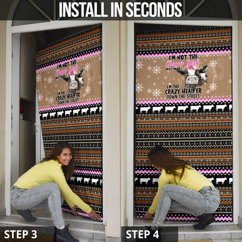 The Crazy Heifer Christmas Door Cover Xmas Holiday Patterns - Wonder Print Shop