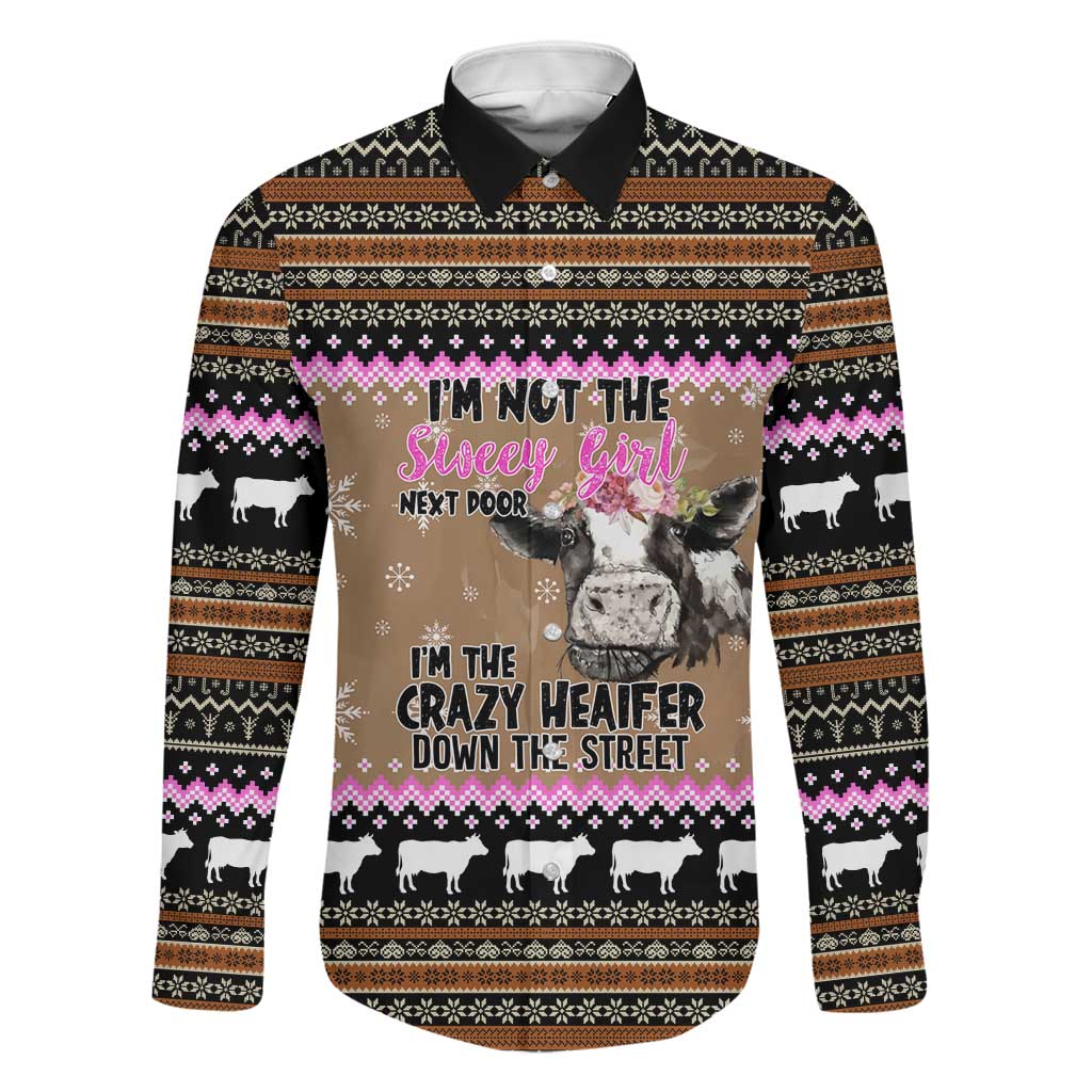 The Crazy Heifer Christmas Family Matching Short Sleeve Bodycon Dress and Hawaiian Shirt Xmas Holiday Patterns - Wonder Print Shop
