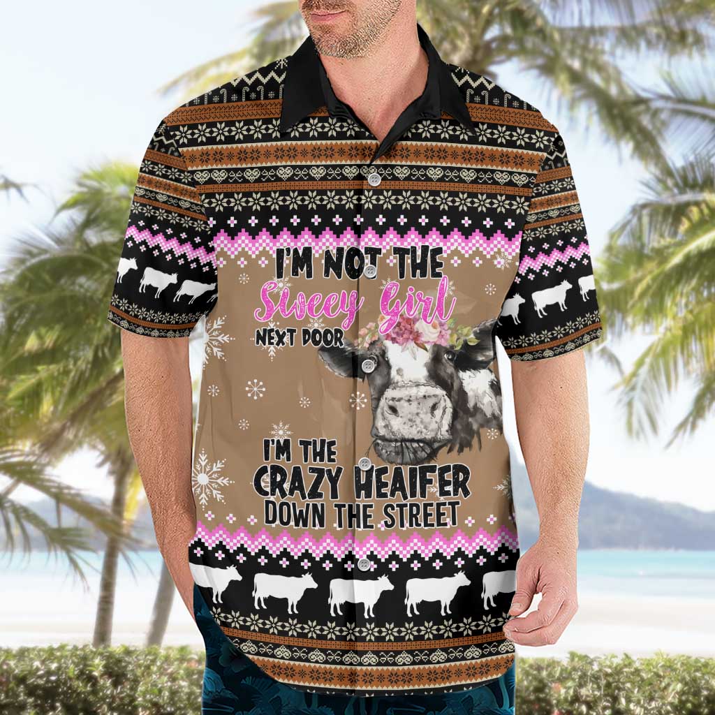 The Crazy Heifer Christmas Hawaiian Shirt Xmas Holiday Patterns - Wonder Print Shop