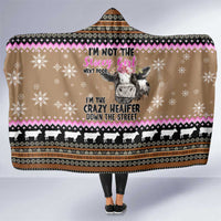 The Crazy Heifer Christmas Hooded Blanket Xmas Holiday Patterns - Wonder Print Shop