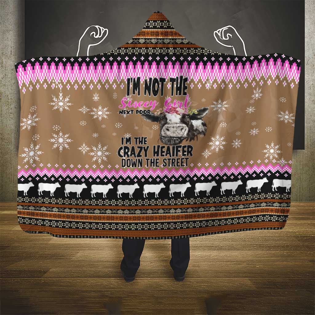 The Crazy Heifer Christmas Hooded Blanket Xmas Holiday Patterns - Wonder Print Shop