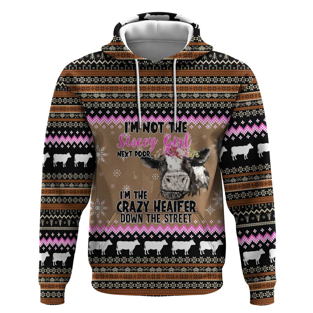 The Crazy Heifer Christmas Hoodie Xmas Holiday Patterns - Wonder Print Shop