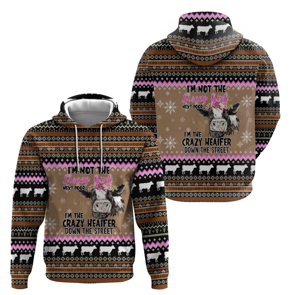 The Crazy Heifer Christmas Hoodie Xmas Holiday Patterns - Wonder Print Shop