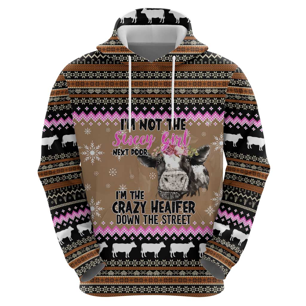 The Crazy Heifer Christmas Hoodie Xmas Holiday Patterns - Wonder Print Shop