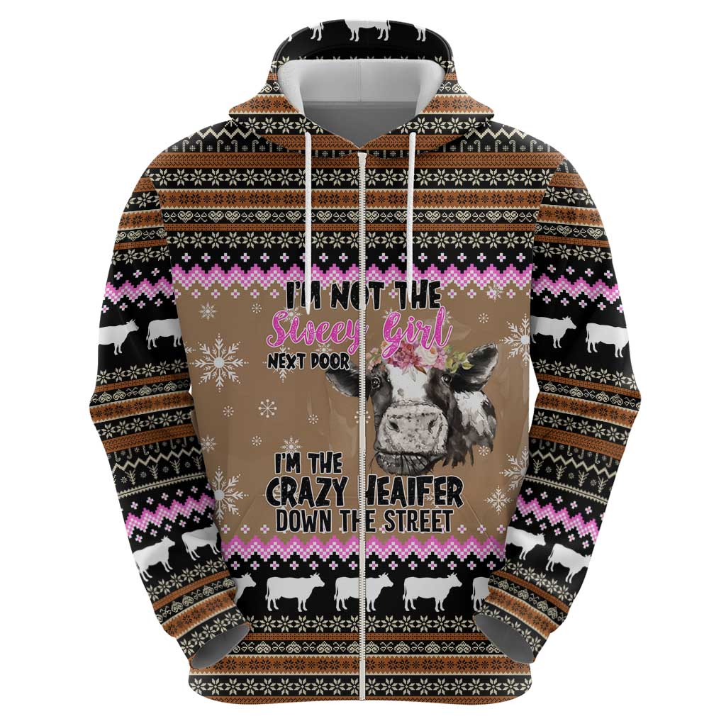The Crazy Heifer Christmas Hoodie Xmas Holiday Patterns - Wonder Print Shop